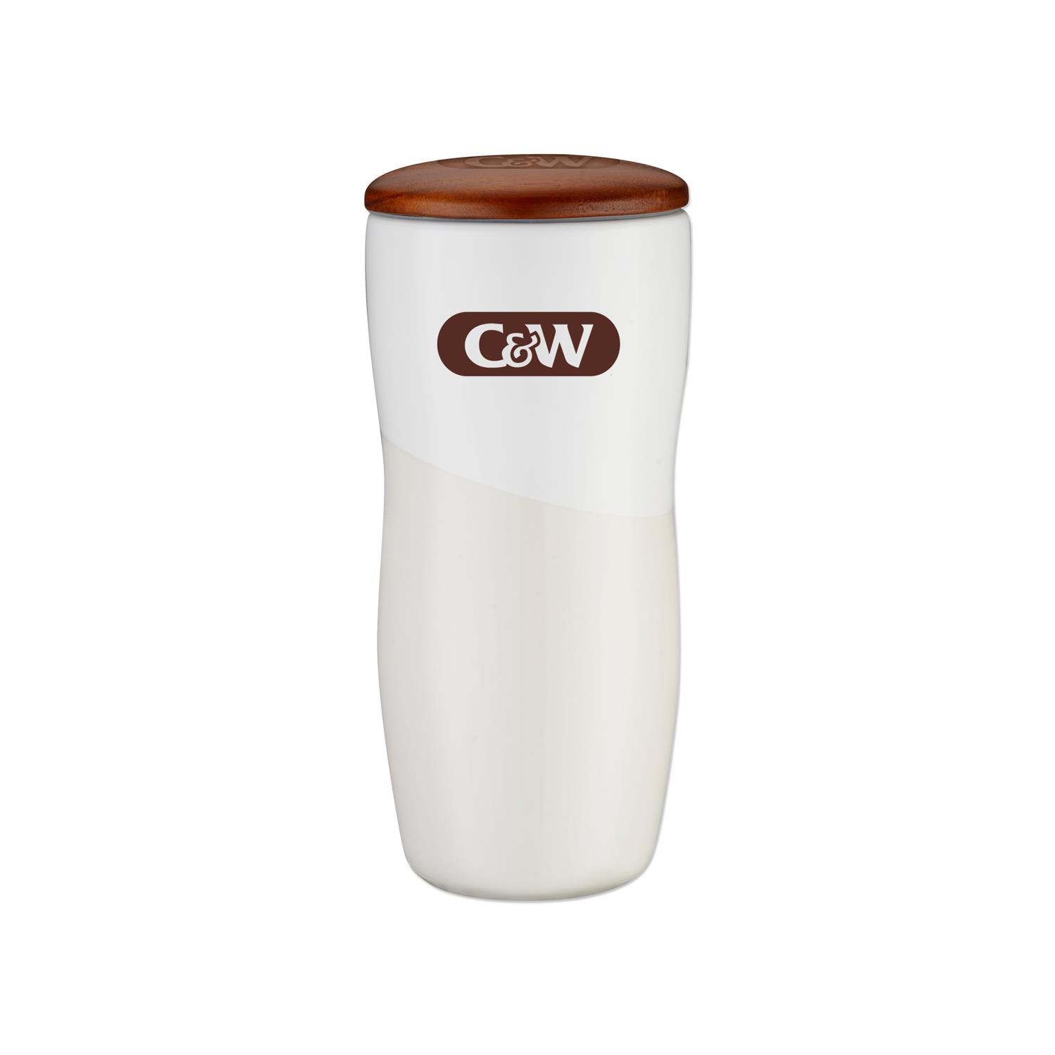 12 Oz. Double Wall Ceramic Tumbler with Lid 4
