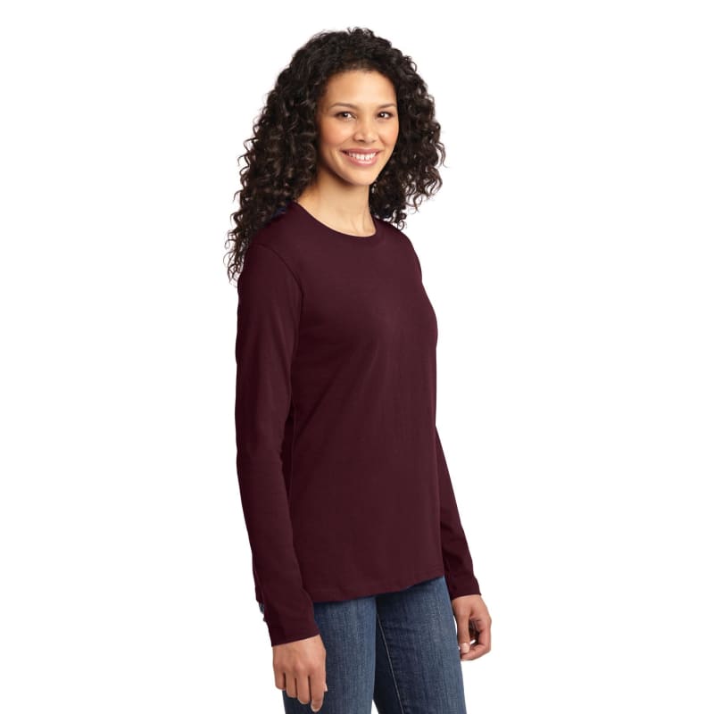 Port & Company Women's Long Sleeve Core Cotton Tee. 90