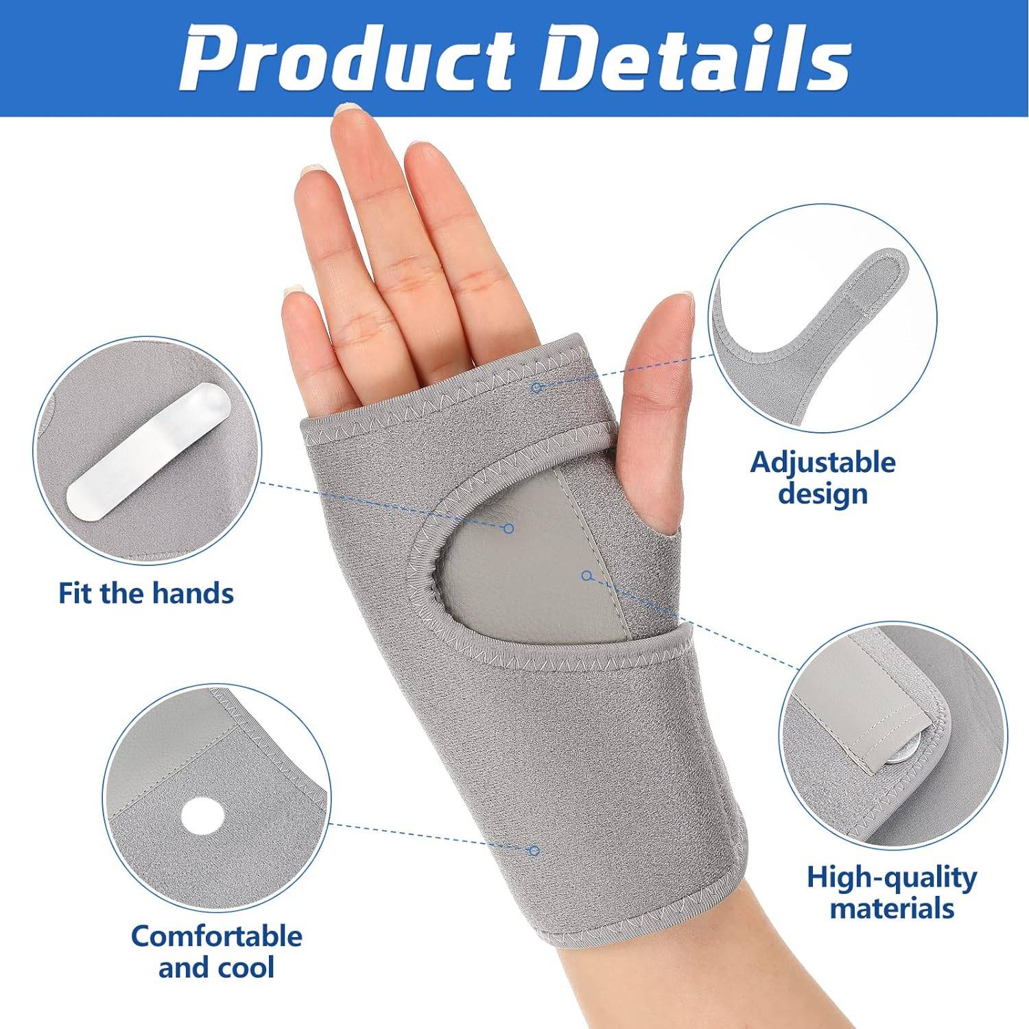 Adjustable Wrist Support Braces W/ Splint 2