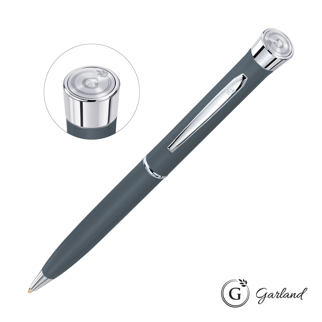 Garland® Color Matte Emblem Twist Ballpoint Pen - Chrome 14