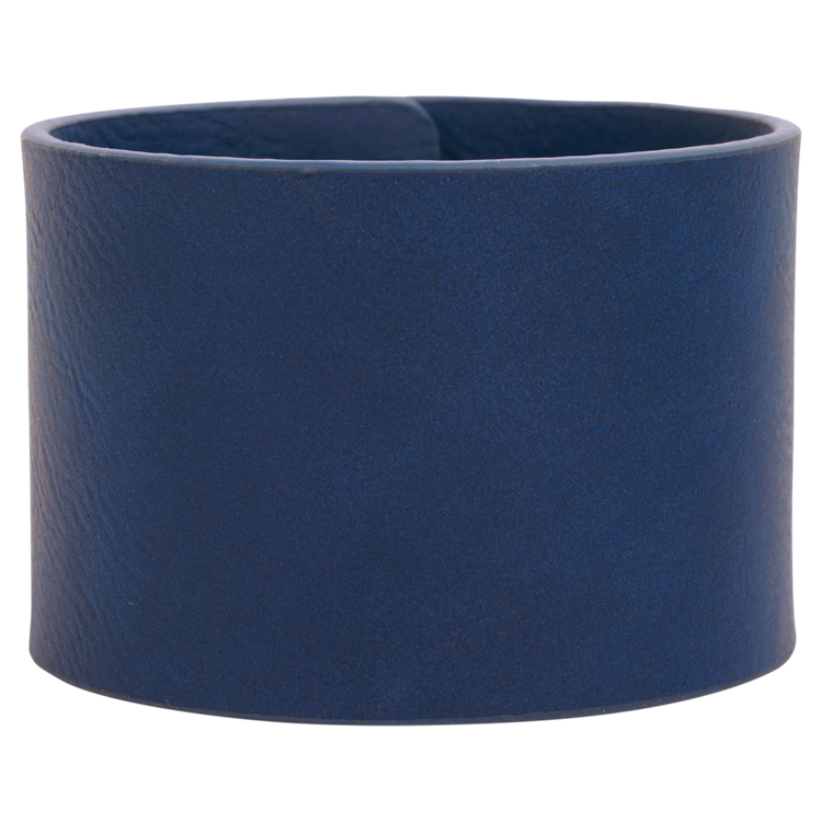 9 1/2" x 2" Blue/Black Leatherette Cuff Bracelet 4