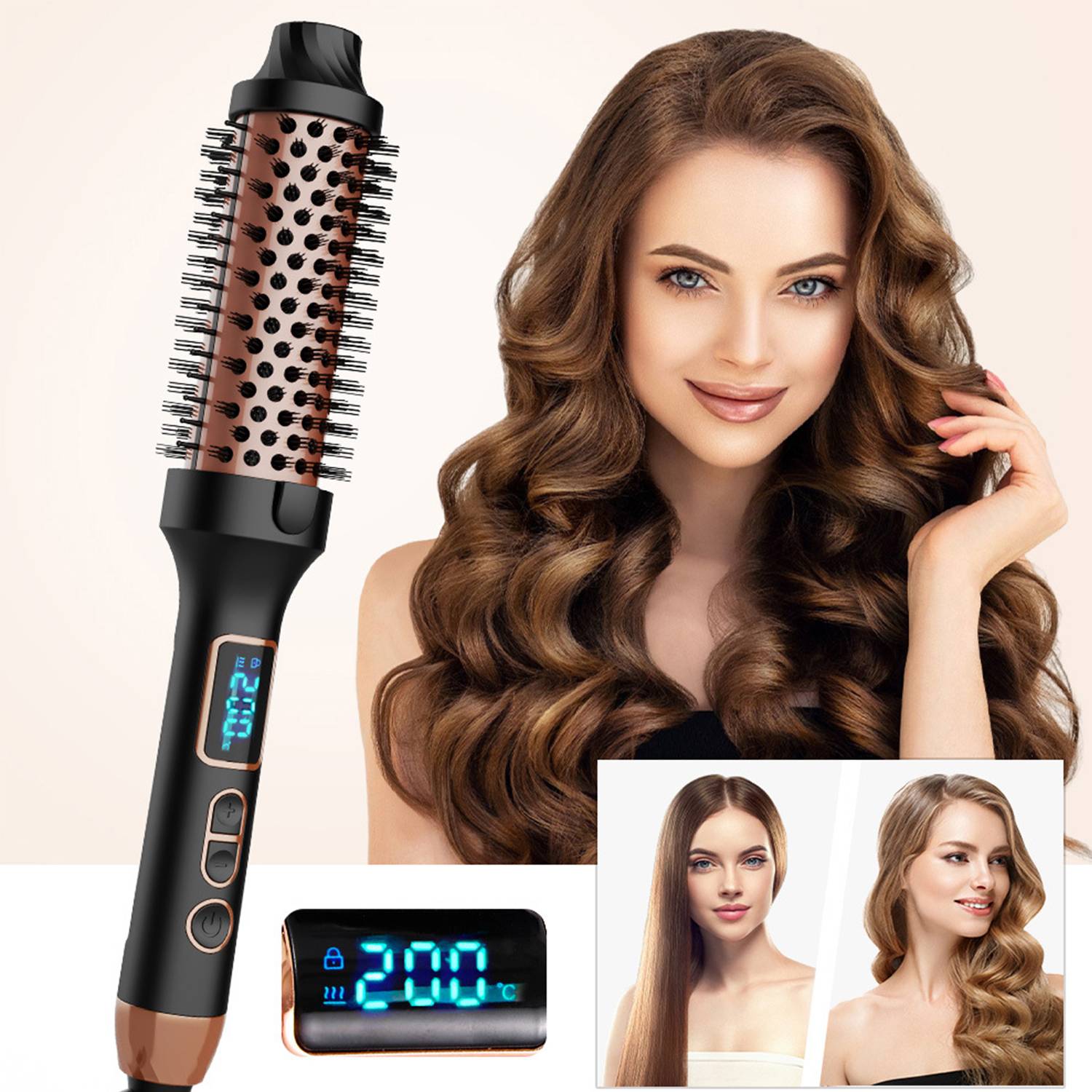 Adjustable Fast Heating LED Hot Comb Brush 2