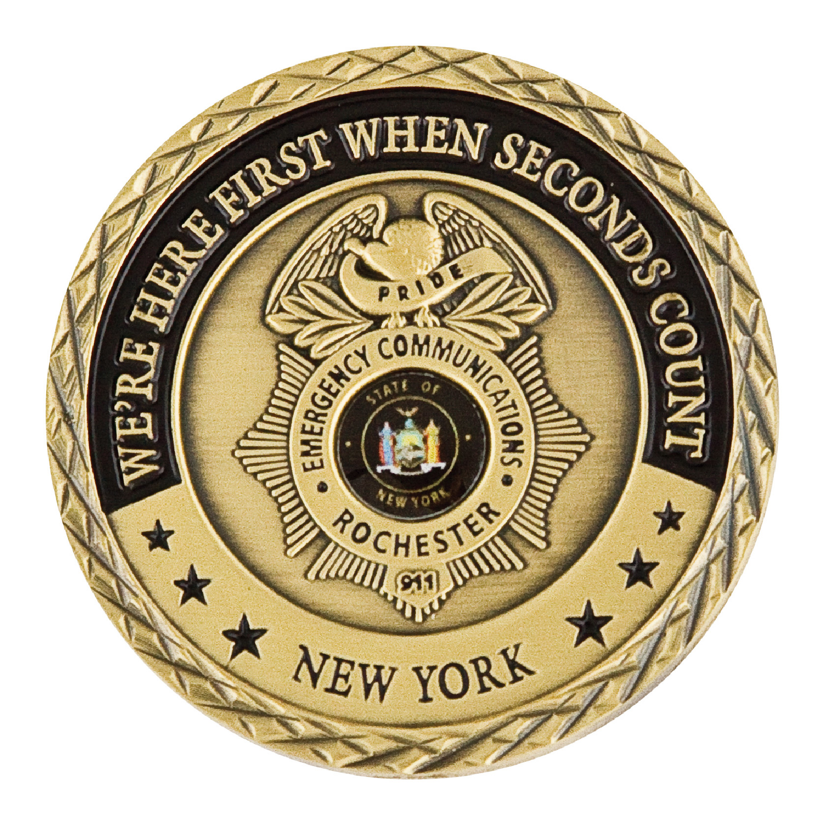 Brass Challenge Coin Antique Gold Plating 2"