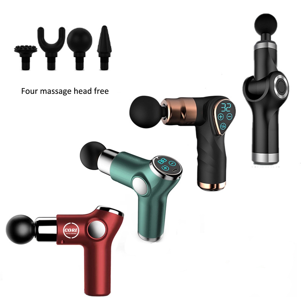 Mini Massage Gun Muscle Massager with 4 Heads 1