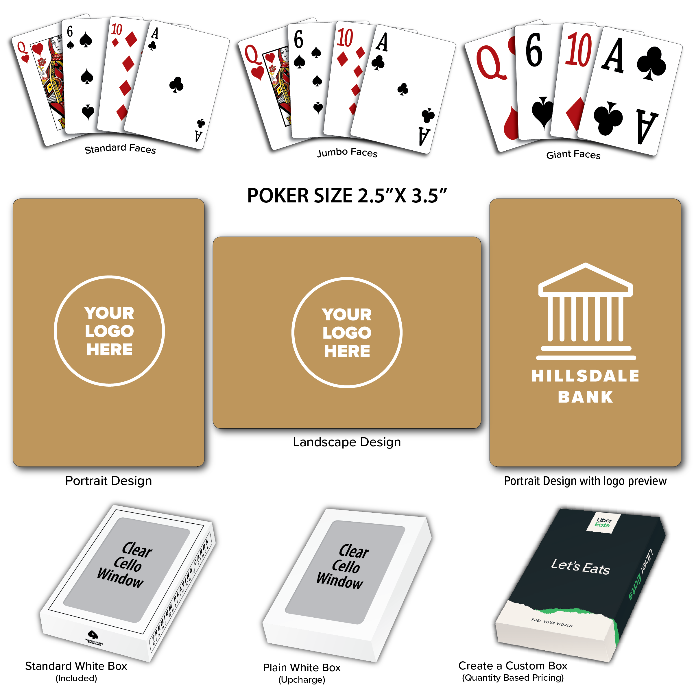 Solid Back Tan Poker Size Playing Cards