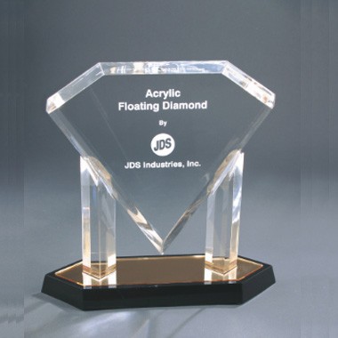 11 Inch Gold Floating Diamond Acrylic Trophy 1
