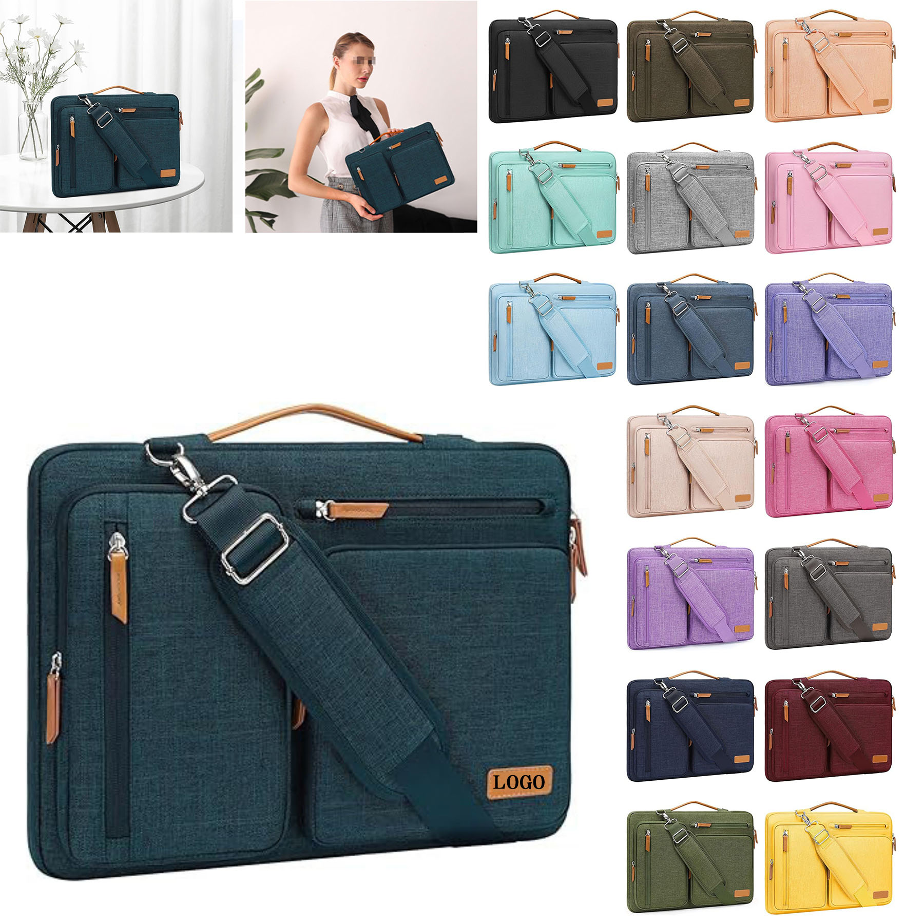 Protective Laptop Shoulder Messenger Bag 8