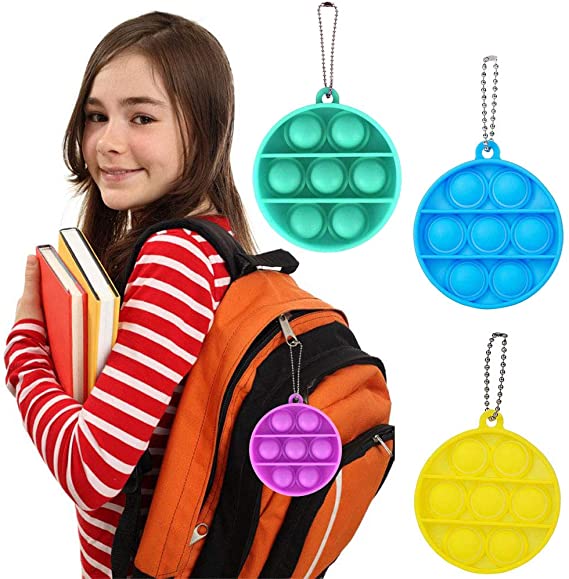 Shape Round Pure Color Push Pop Key Chain/Hook up 2