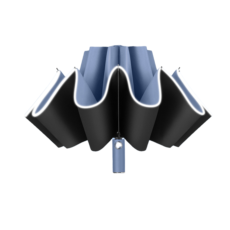Travel Automatic Reverse Umbrella with Light Reflection 5