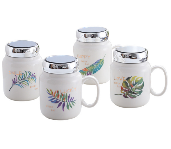 Mug with mirror creative office ceramic cup 1