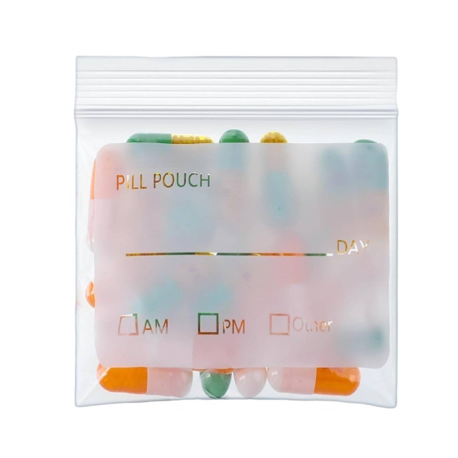 100Pcs Plastic Disposable Writable Pill Pouch 2