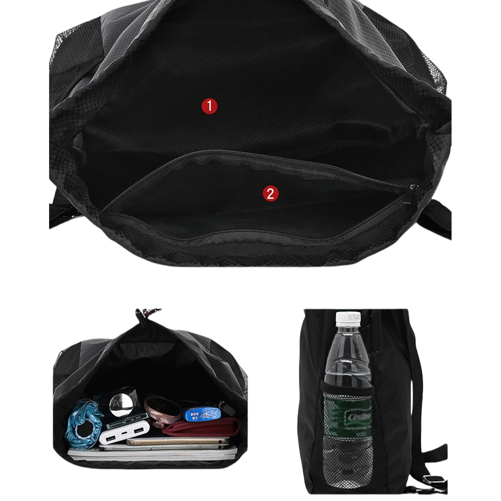 Waterproof Draw String Back Sack with Side Pockets 3