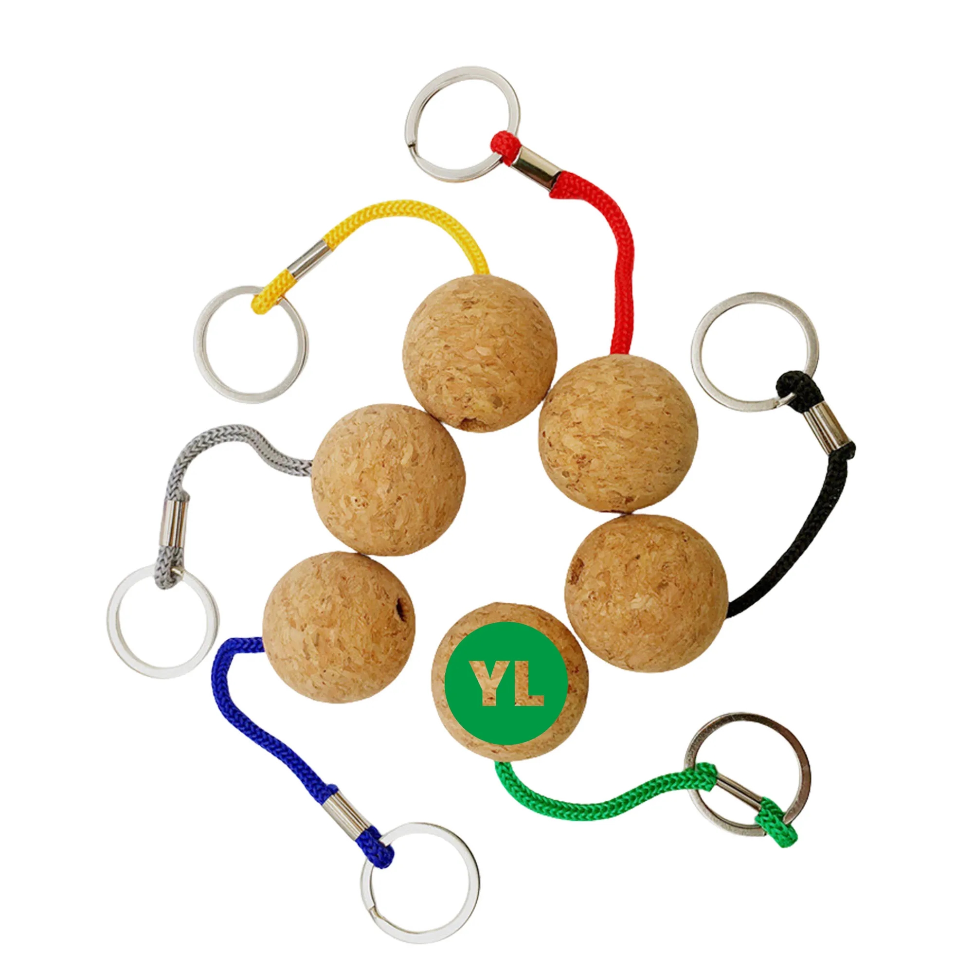 Floating Cork Keyring Buoyant Wooden Ball 4