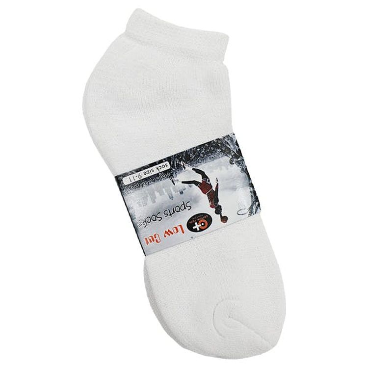 Adult No Show Socks White Size 9-11 2