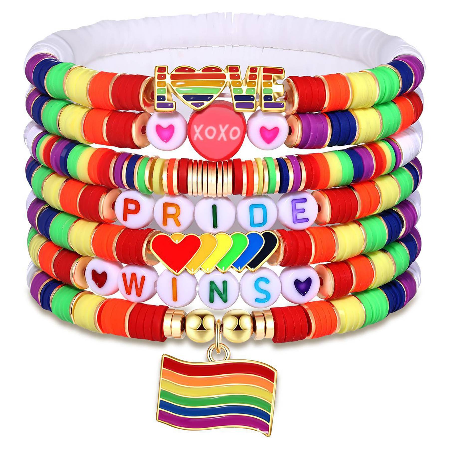 Plastic Bisexual soft earthenware letter bead bracelet 4