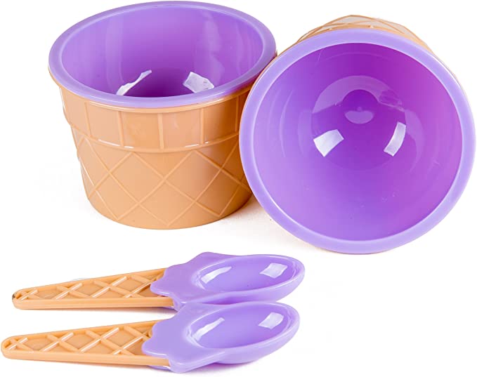 Ice Cream Bowls and Spoons for Summer/Holiday/Parties 12