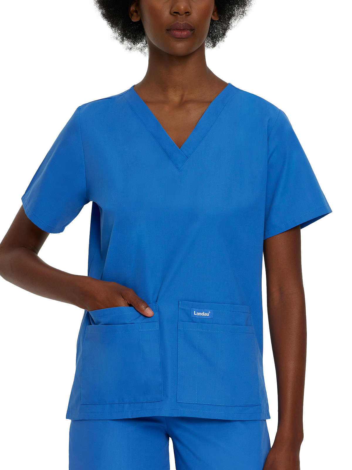 Landau - Essentials - Women's Four-Pocket Durable V-Neck Top 5