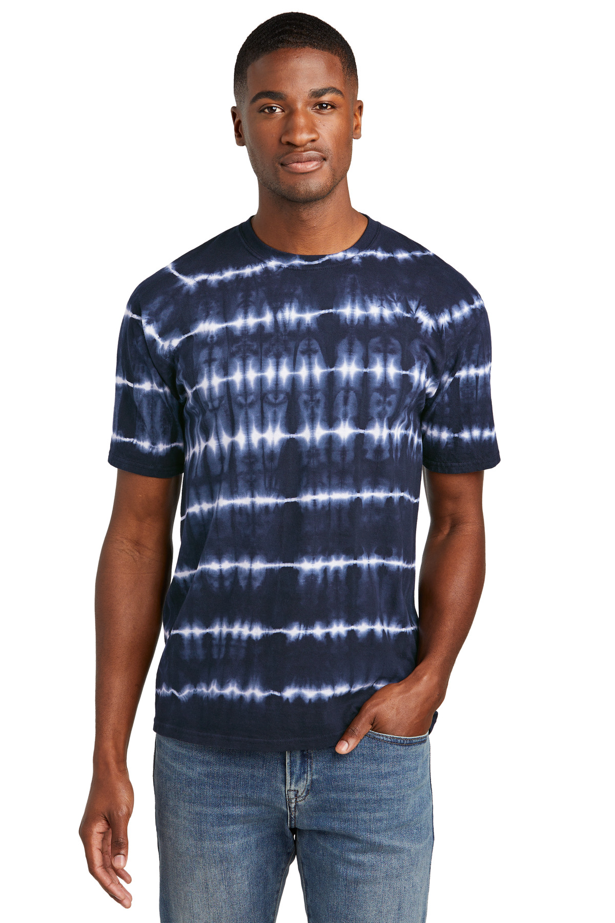 Port & Co Allover Stripe Tie-Dye Tee PC142 7