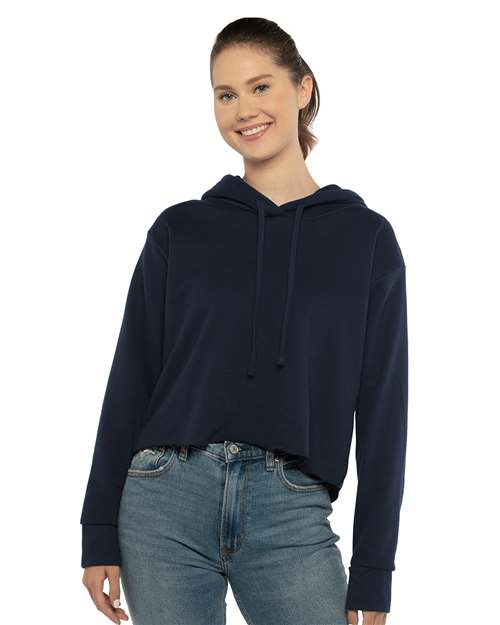 Women's Laguna Sueded Raw Edge Crop Hoodie Sweatshirt - 9384 46