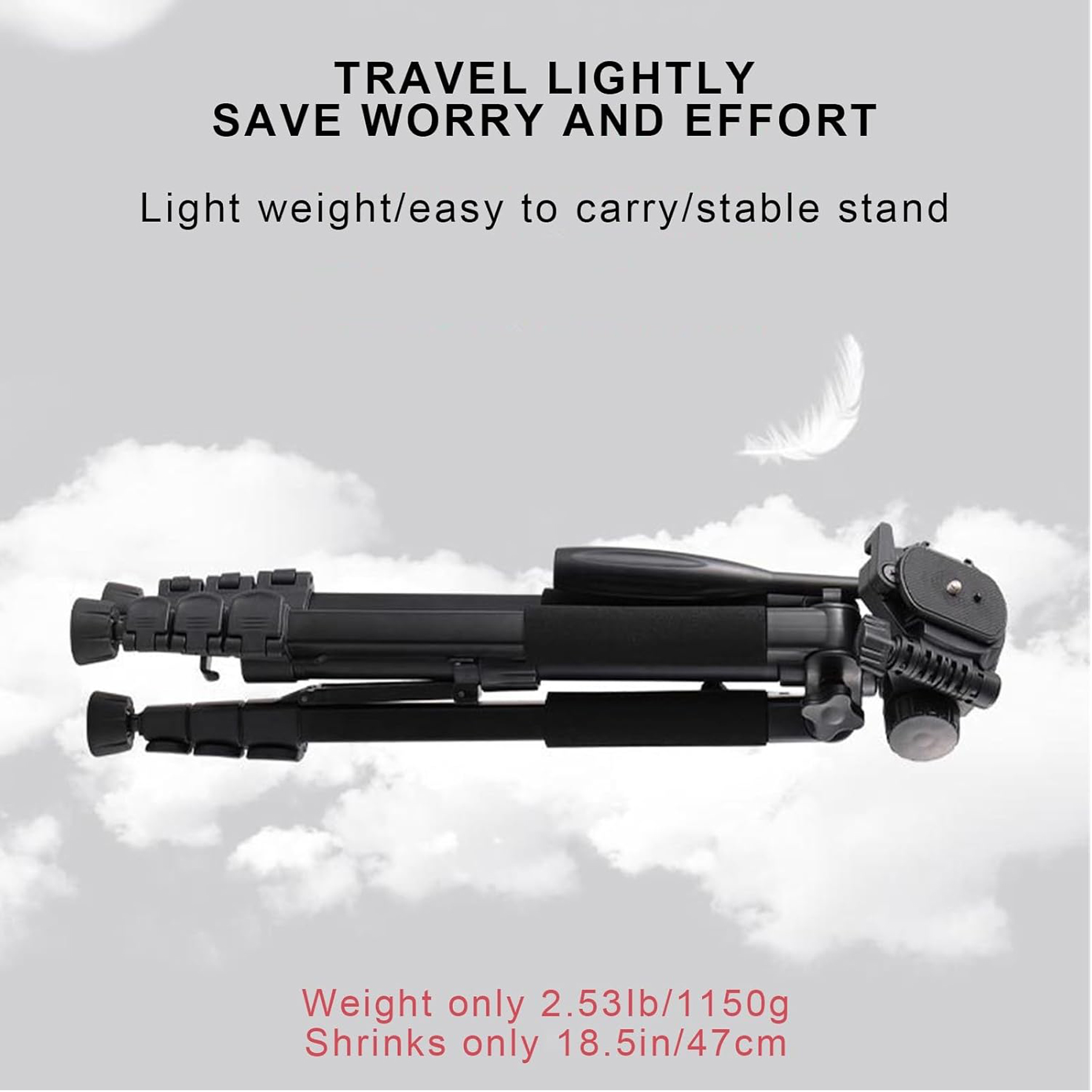 Portable Aluminum Travel Camera Tripod Stand 3