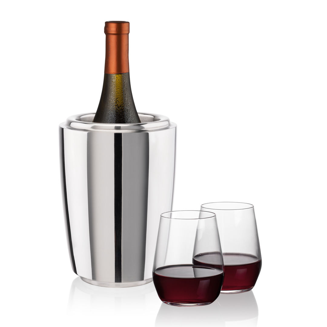 Pescara Wine Cooler & Germain Stemless Wine Set 4