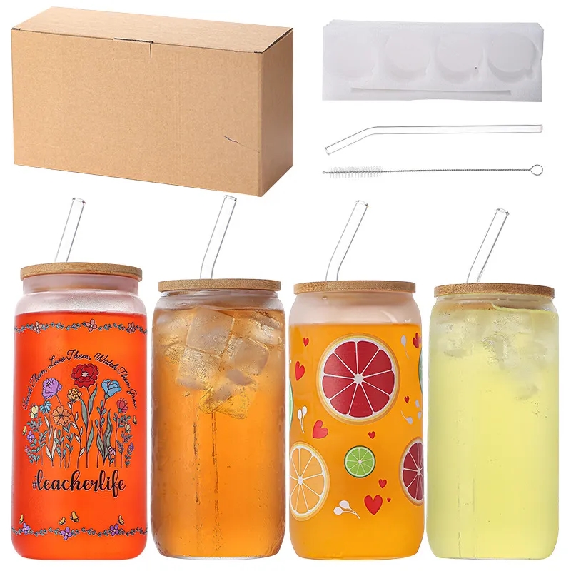 16OZ Glass Mason Jar With Lid And Straw 7