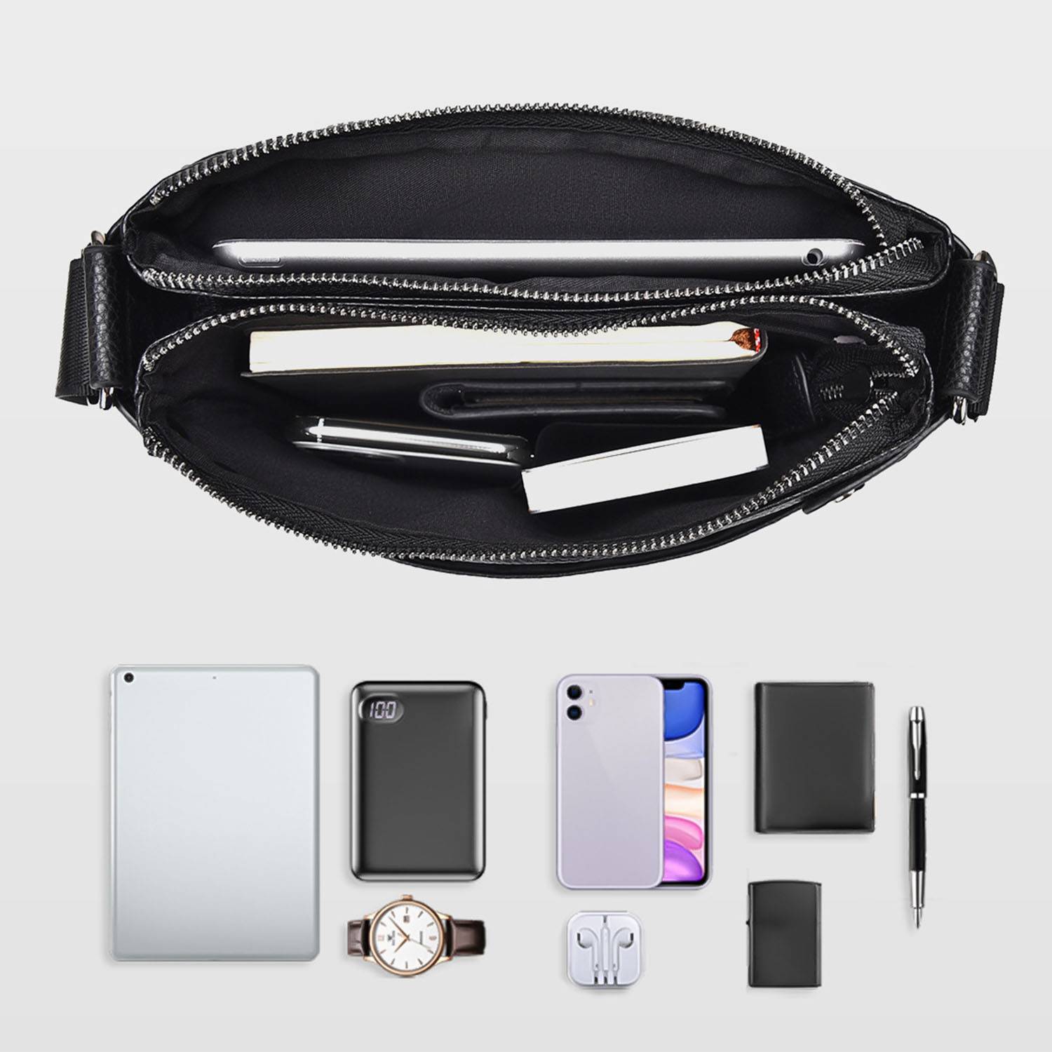 PU Leather Crossbody Bag For Man 5