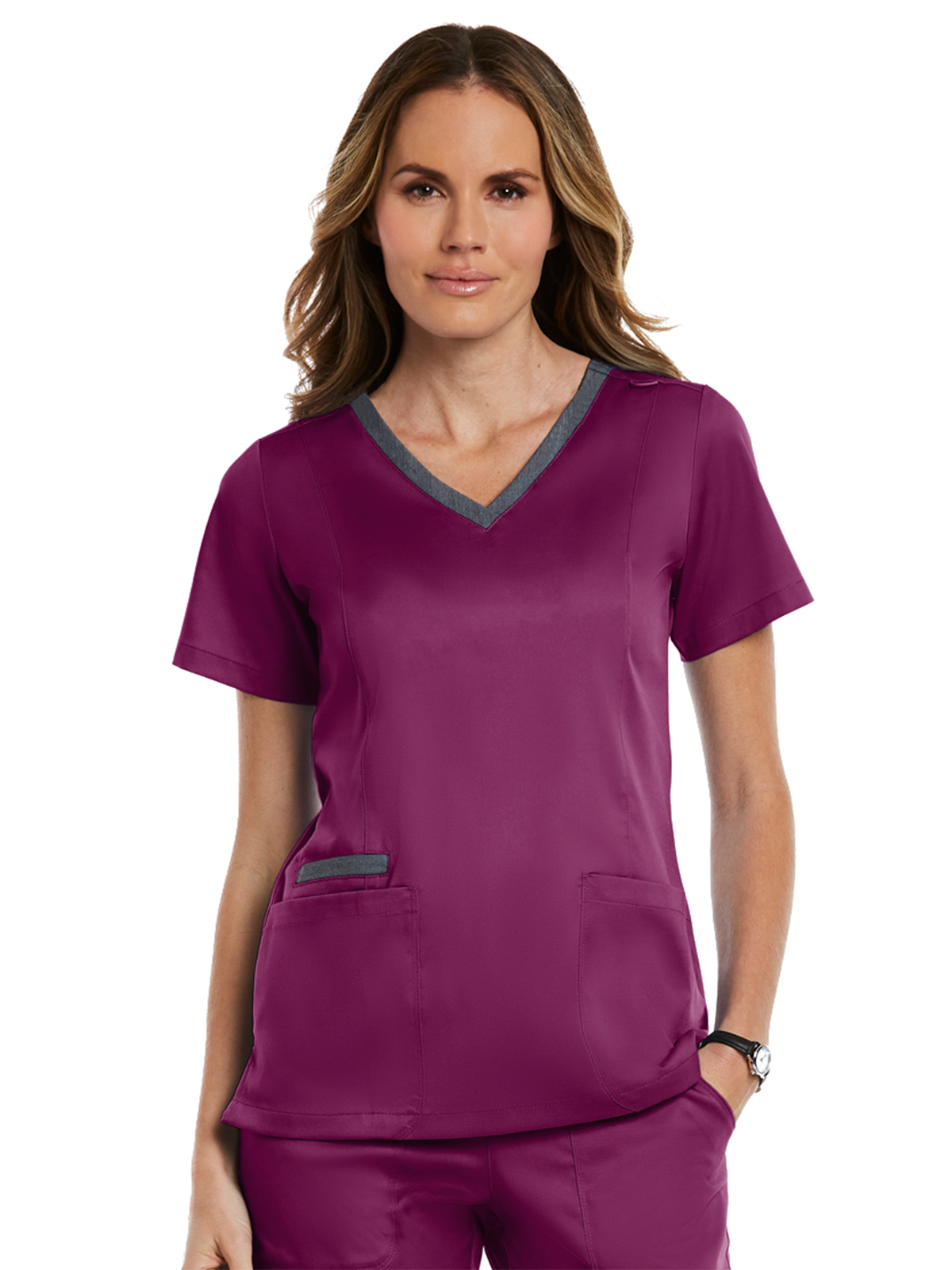 Maevn - Matrix - Women's Three-Pocket Heather Neck Band Top 43