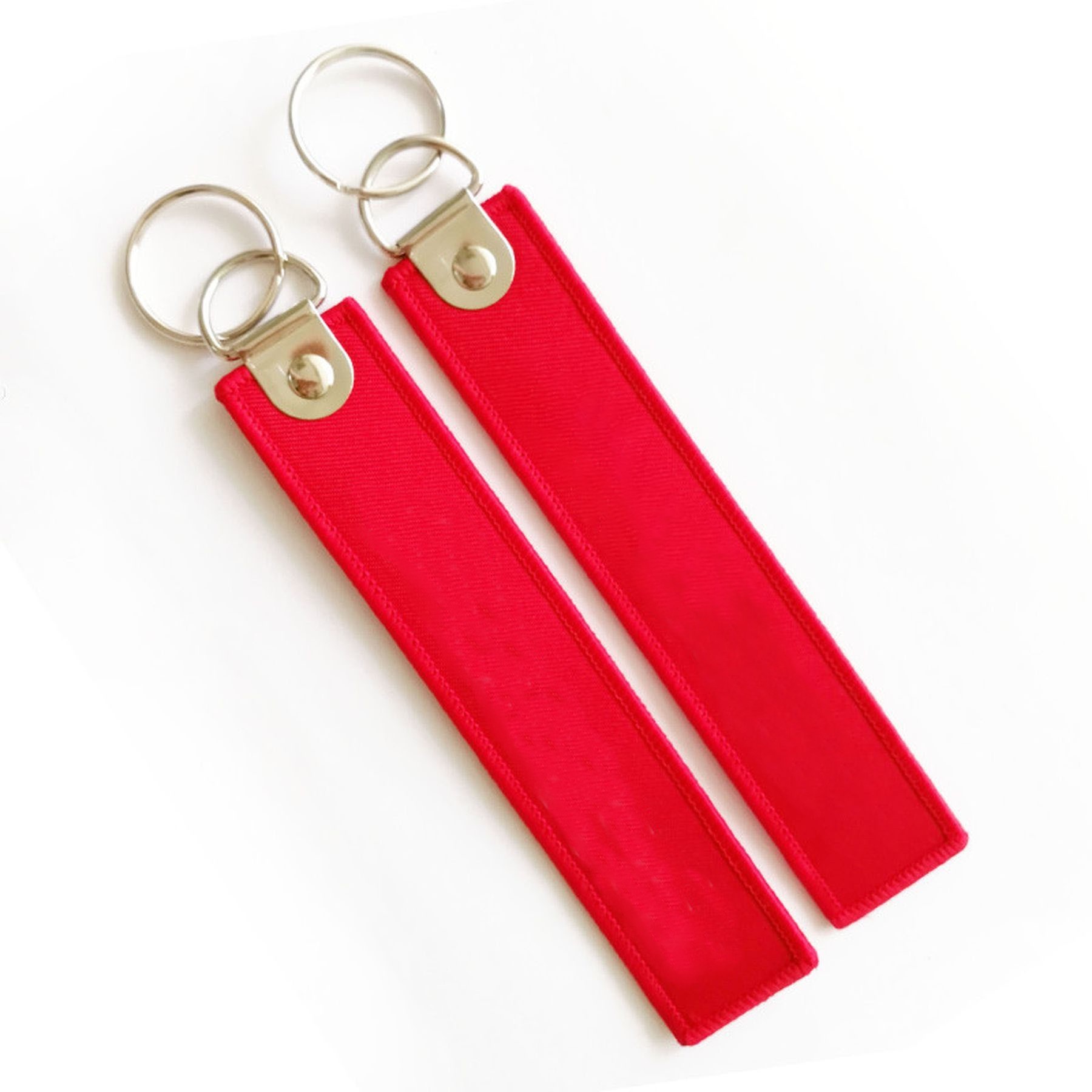 Custom Logo Embroidery Woven Key Chain Motorcycle Key Tag 3