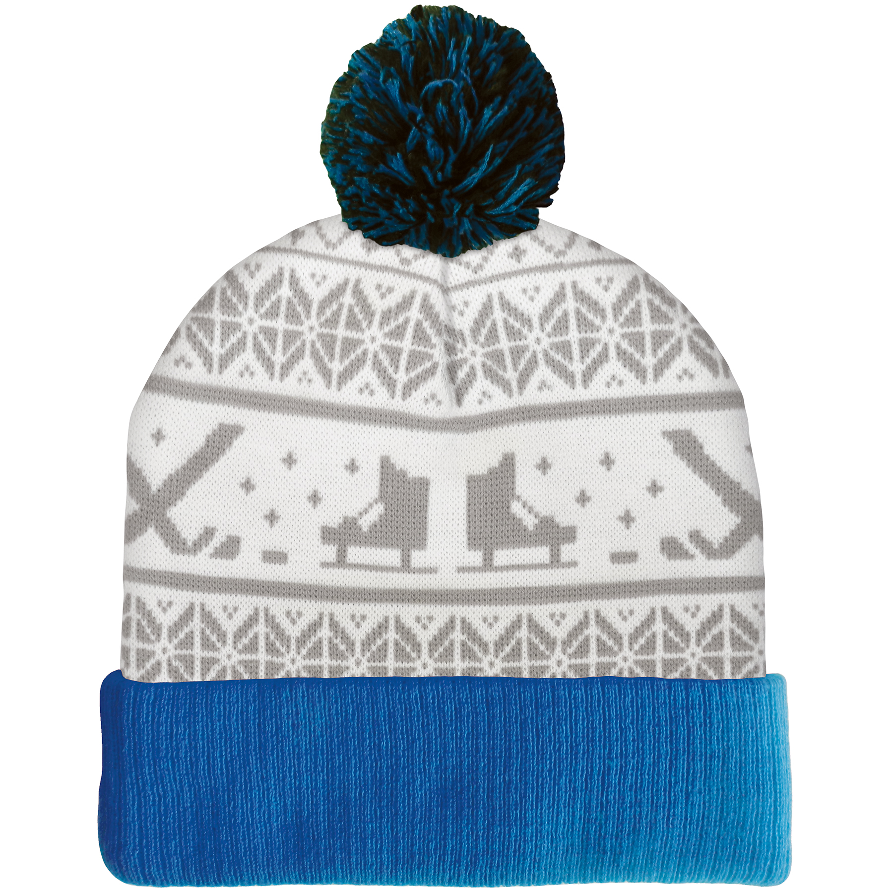 Knit Beanie with Pom and Ribbed Cuff (Printed Logo) 7