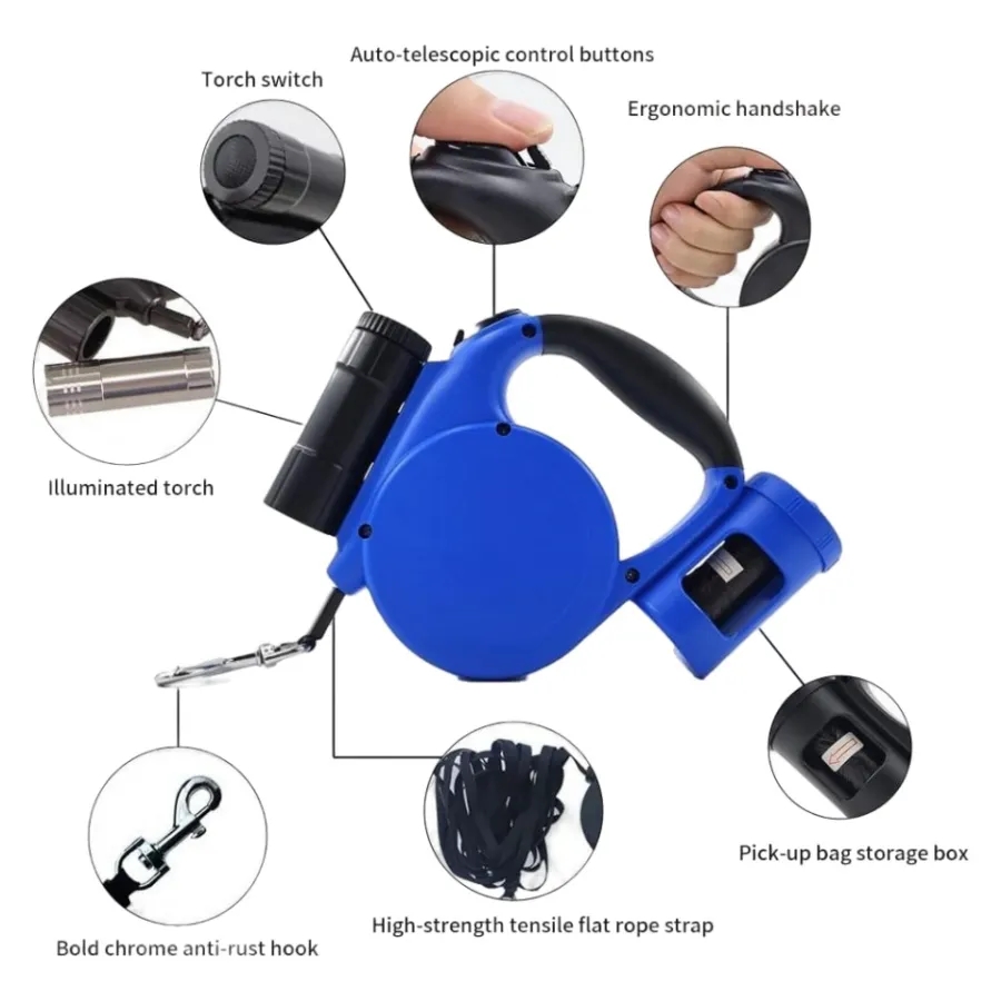 Retractable Dog Leash with Flashlight 4