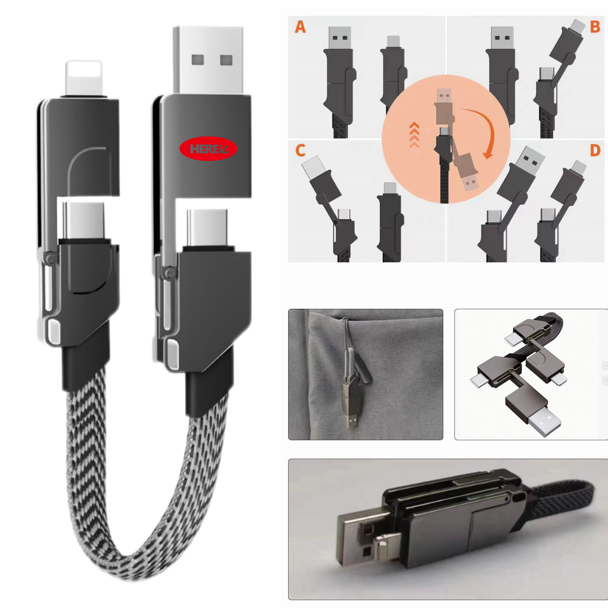 60 Watt 6-in-1 High-Speed Charging Cable 2