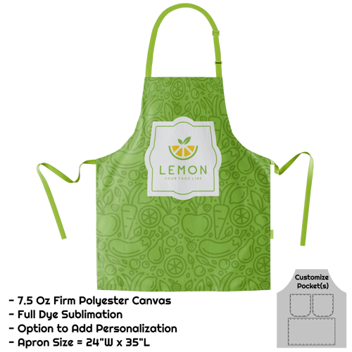 Poly Canvas Sublimation Bib Apron - 24"W X 35"L 3