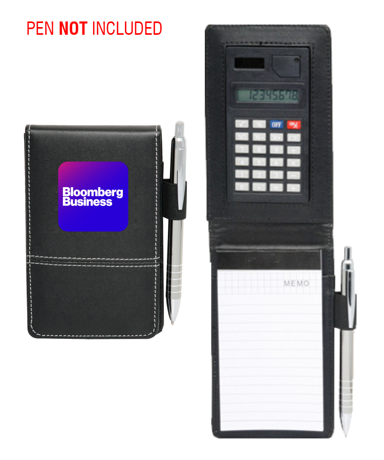 Union Printed - Leatherette Pocket Jotter with Calculator Memo Pad - Full Color Dome 1