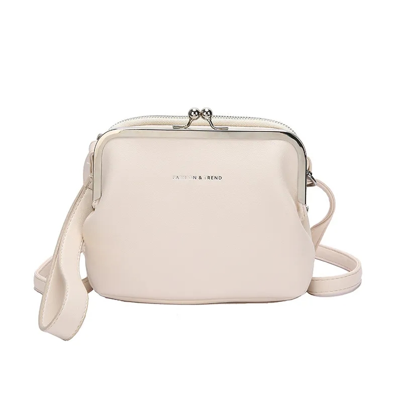 Vintage double clamped bag Stylish simple single shoulder cr 8