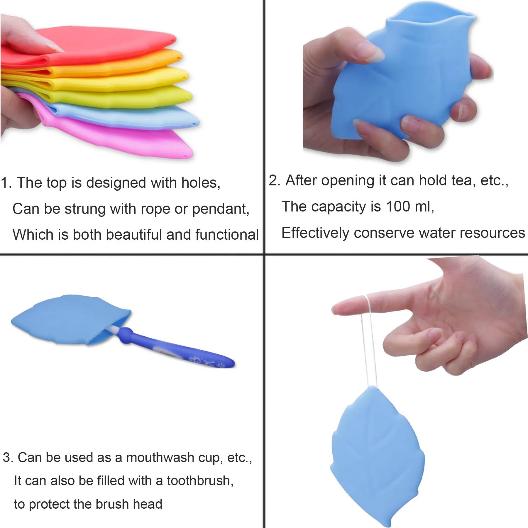 Portable Silicone Leaf-shaped Drinking Cup 2