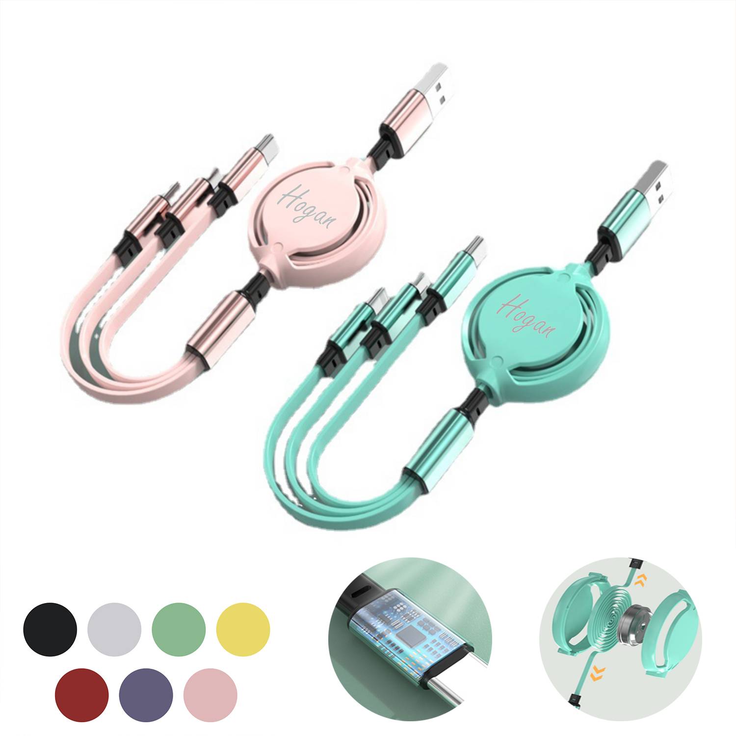 Three In One Fast Charging Car Charging Cable
