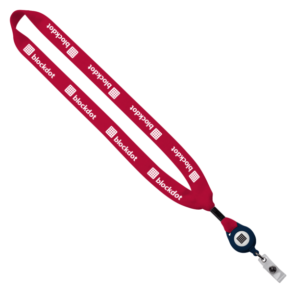 3/4" Cotton Lanyard with Metal Crimp & Retractable Badge Reel 263