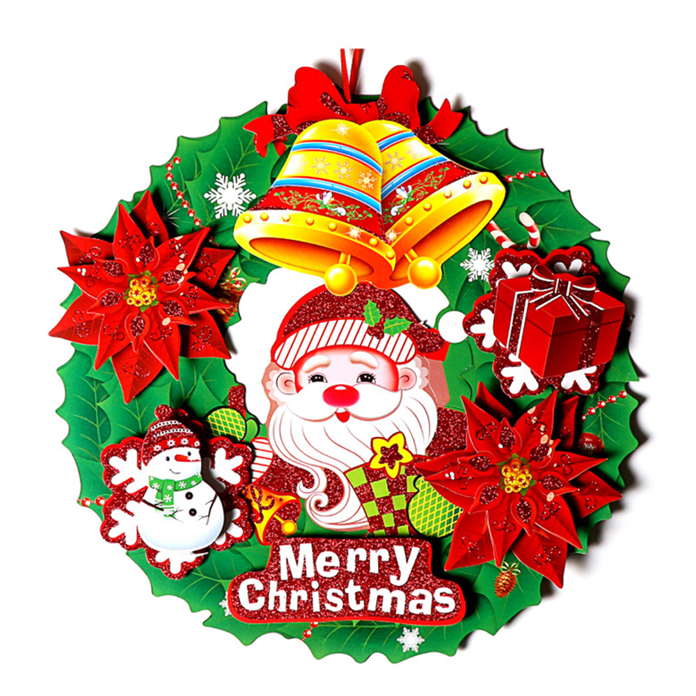 Christmas 40cm Glittering Paper Wreath 6
