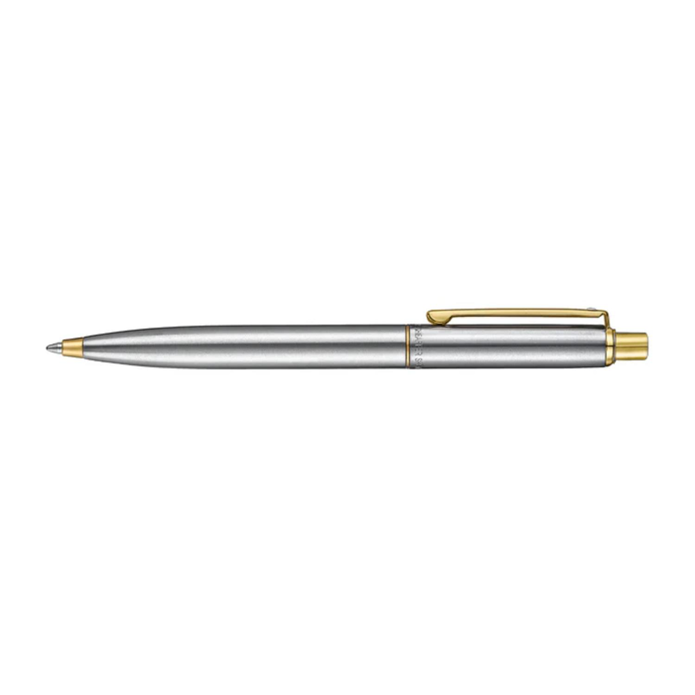 SHEAFFER® Sentinel Metal 333 Brushed Chrome Gold Trim Executive Ballpoint Pen w/ Gift Box