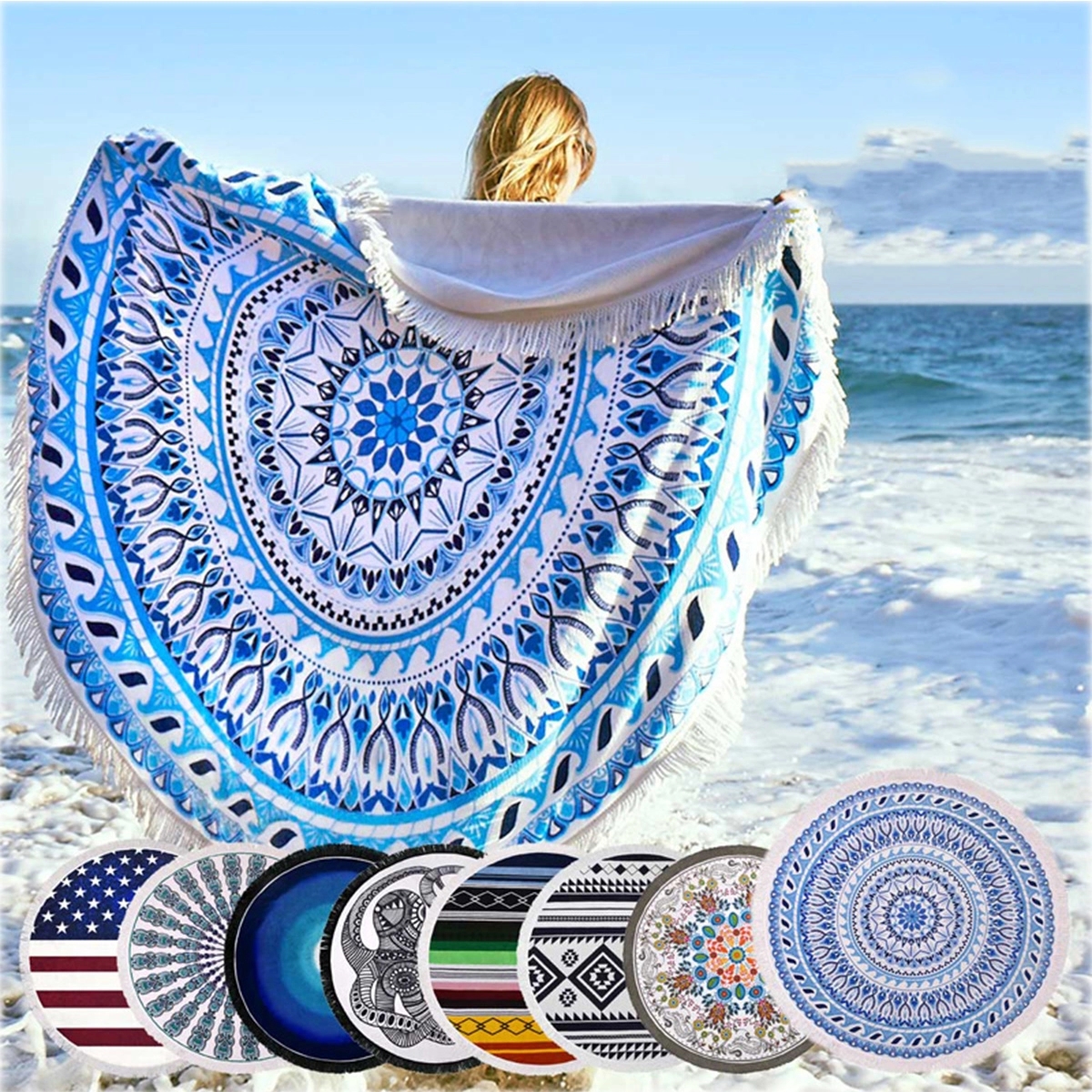 Custom Round Beach Towel 2