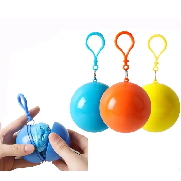 Disposable Rain Poncho Ball Key Chain 5