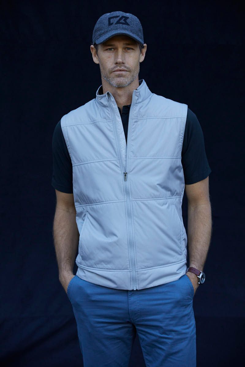 Cutter & Buck Stealth Recycled Hybrid Quilted Mens Windbreaker Vest 12
