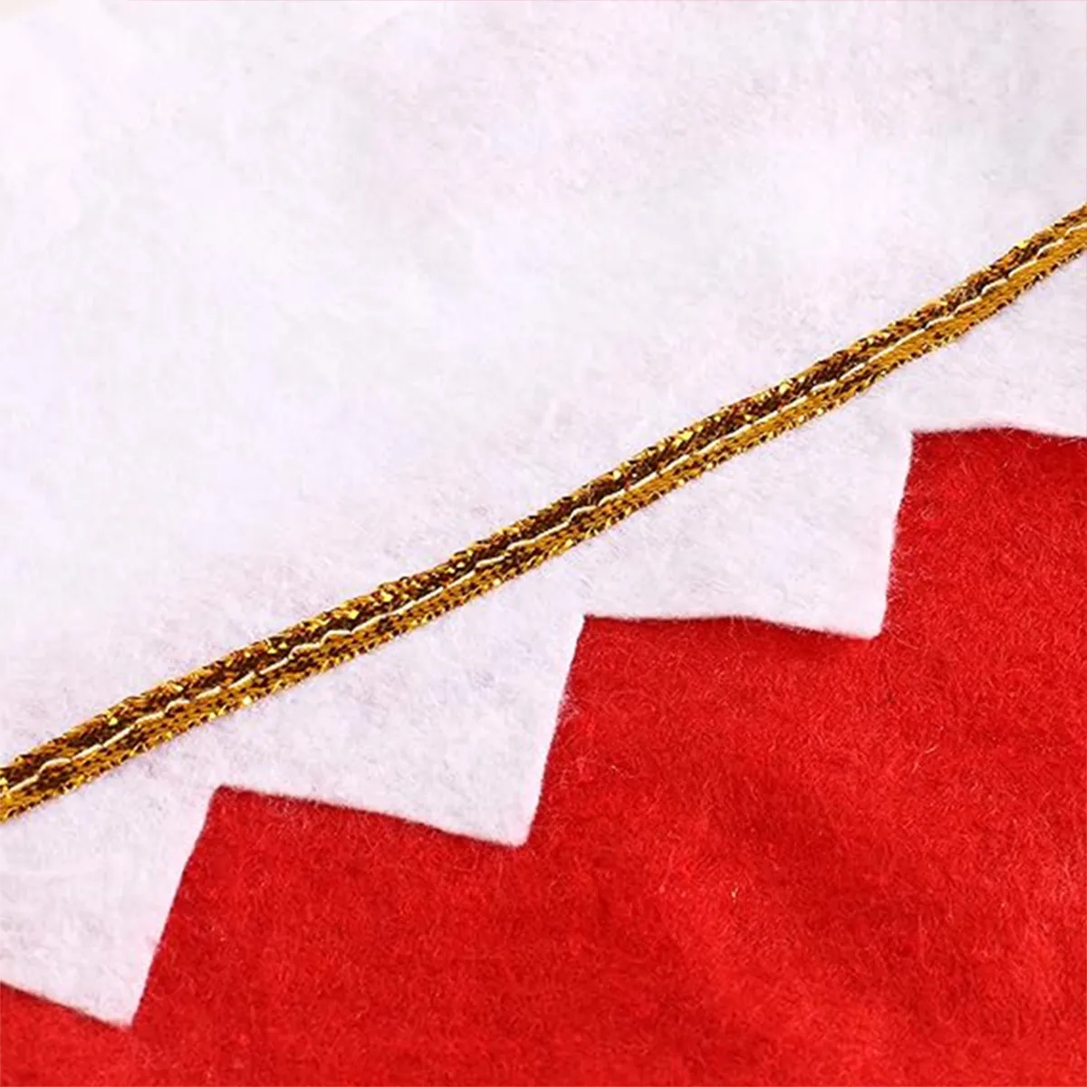 Red Non-Woven Fabric with Golden Trim Christmas Stockings 2