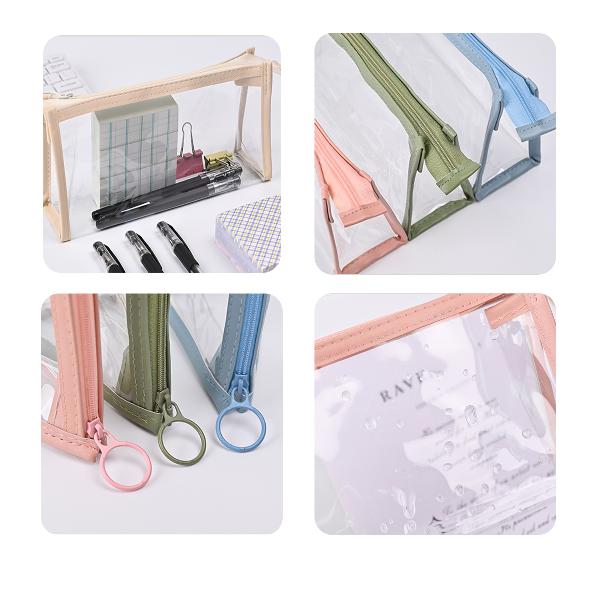 MOQ 50 PCS Transparent Fashionable Student Stationery Bag 6