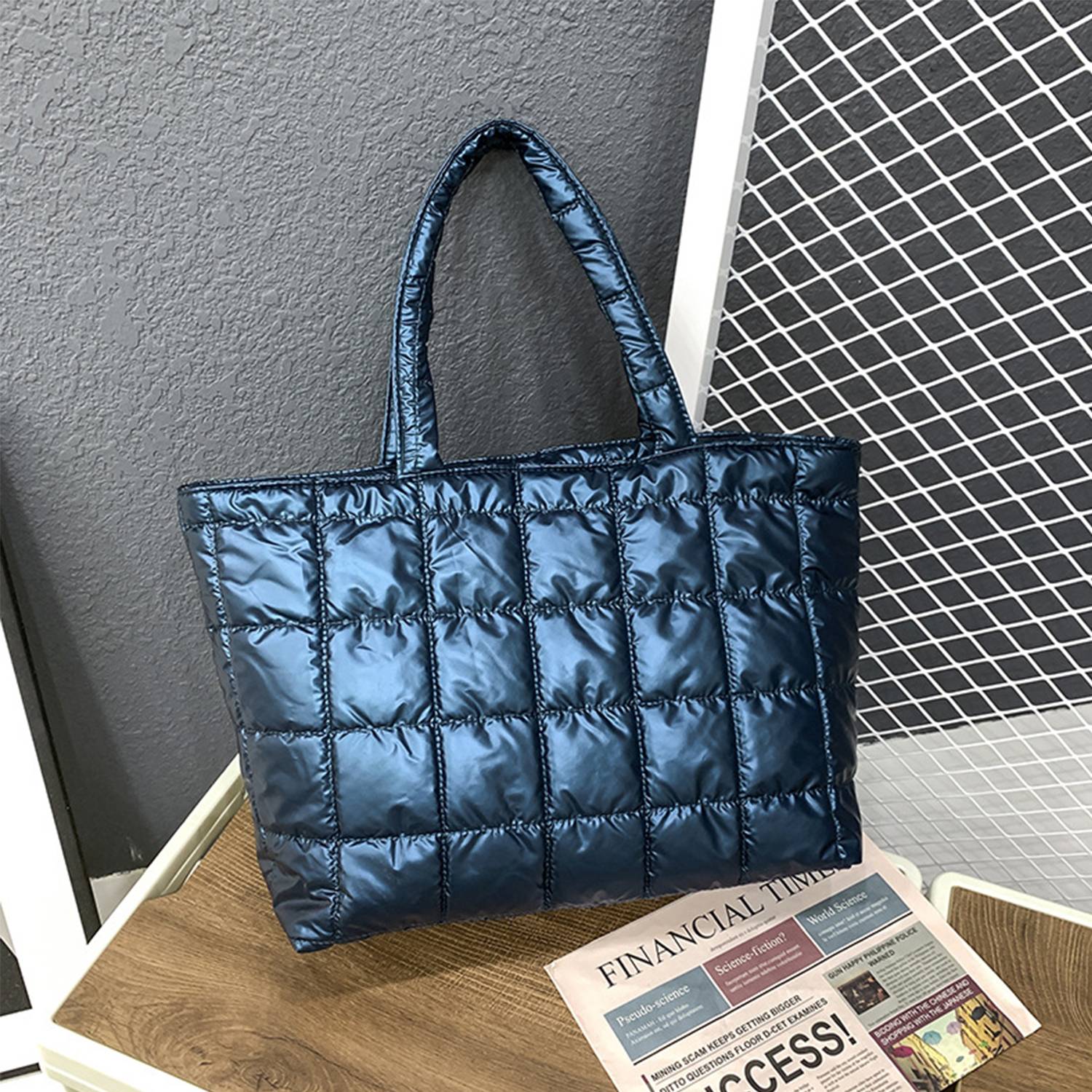Quilted Puffer Tote Bag 2
