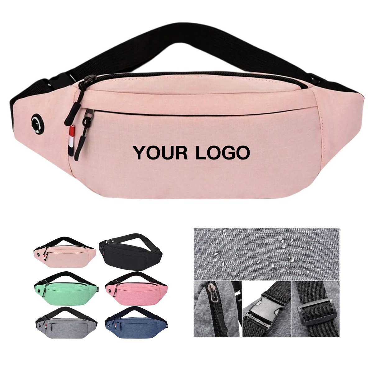 Fanny Pack with Zipper Pockets and Strap 8