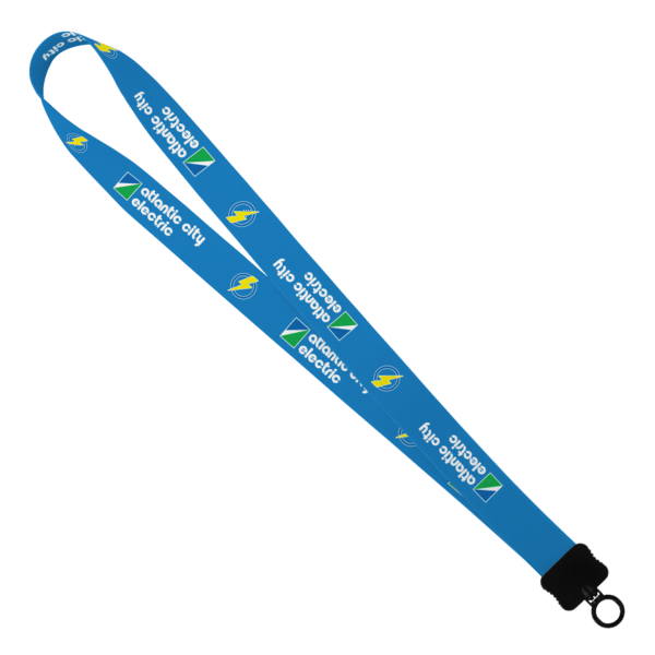 1" Dye-Sublimated Stretchy Elastic Lanyard with Plastic Clamshell and Plastic O-Ring 3
