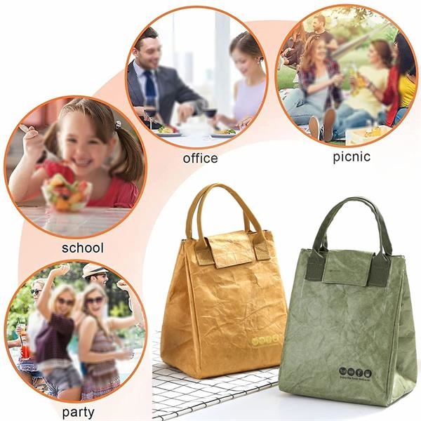 Insulated Reusable Paper Bento Lunch Bag 4
