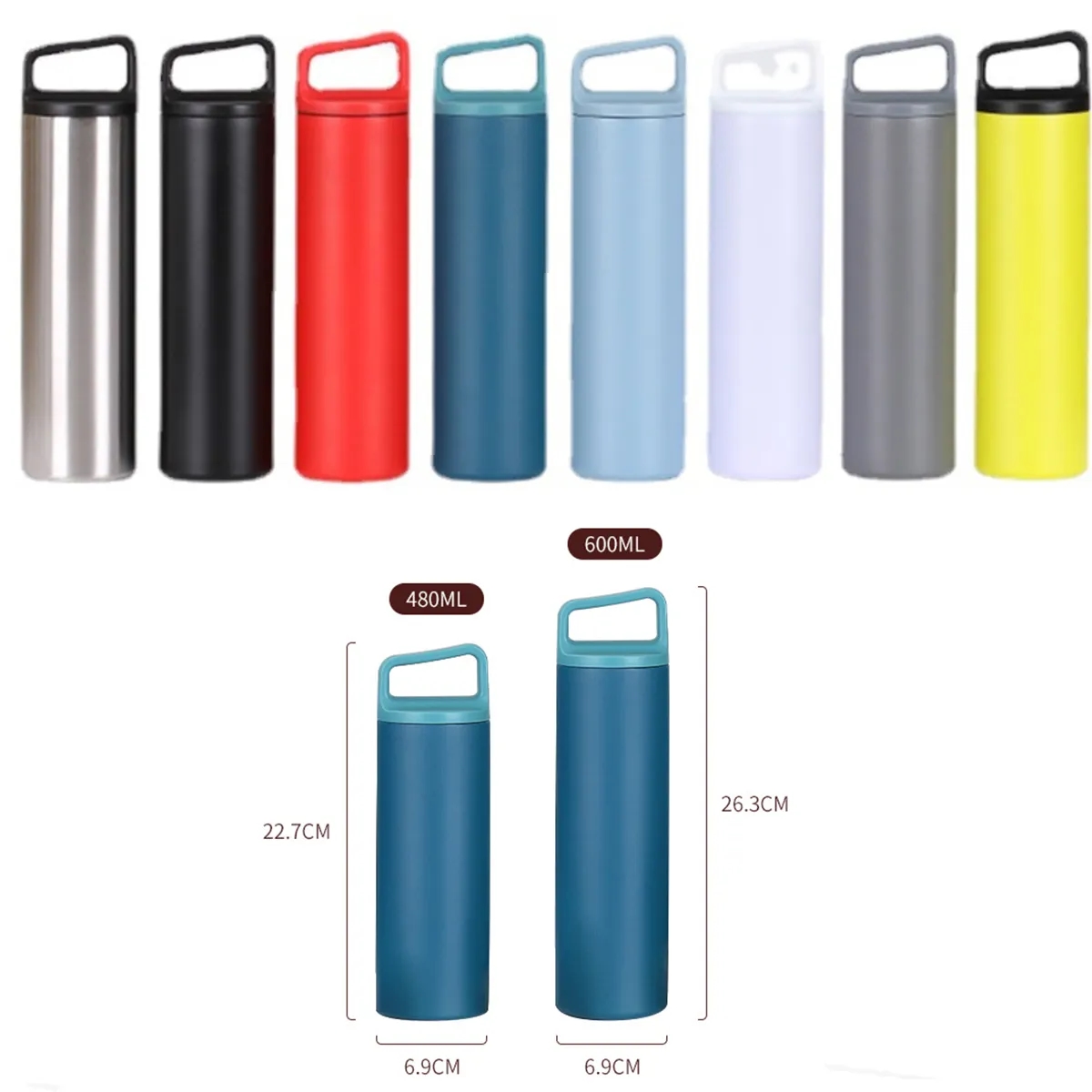 20oz Stainless Steel Small Waist Straw Thermos 3